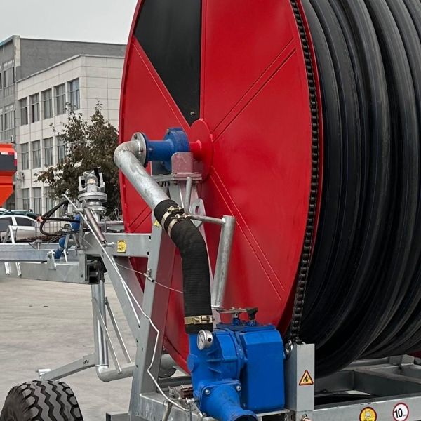 Hose Reel Irrigation Equipment JP50 Red 75mm Pipe Diameter 430kg Total Weight