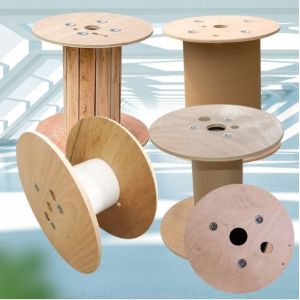 Wooden Plywood Cable Drum Spiral Design Empty Cable Drum