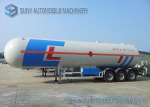 China 58500 liters tri-axle LPG tank trailer 24.5MT , LPG gas tanker semi trailer on sale
