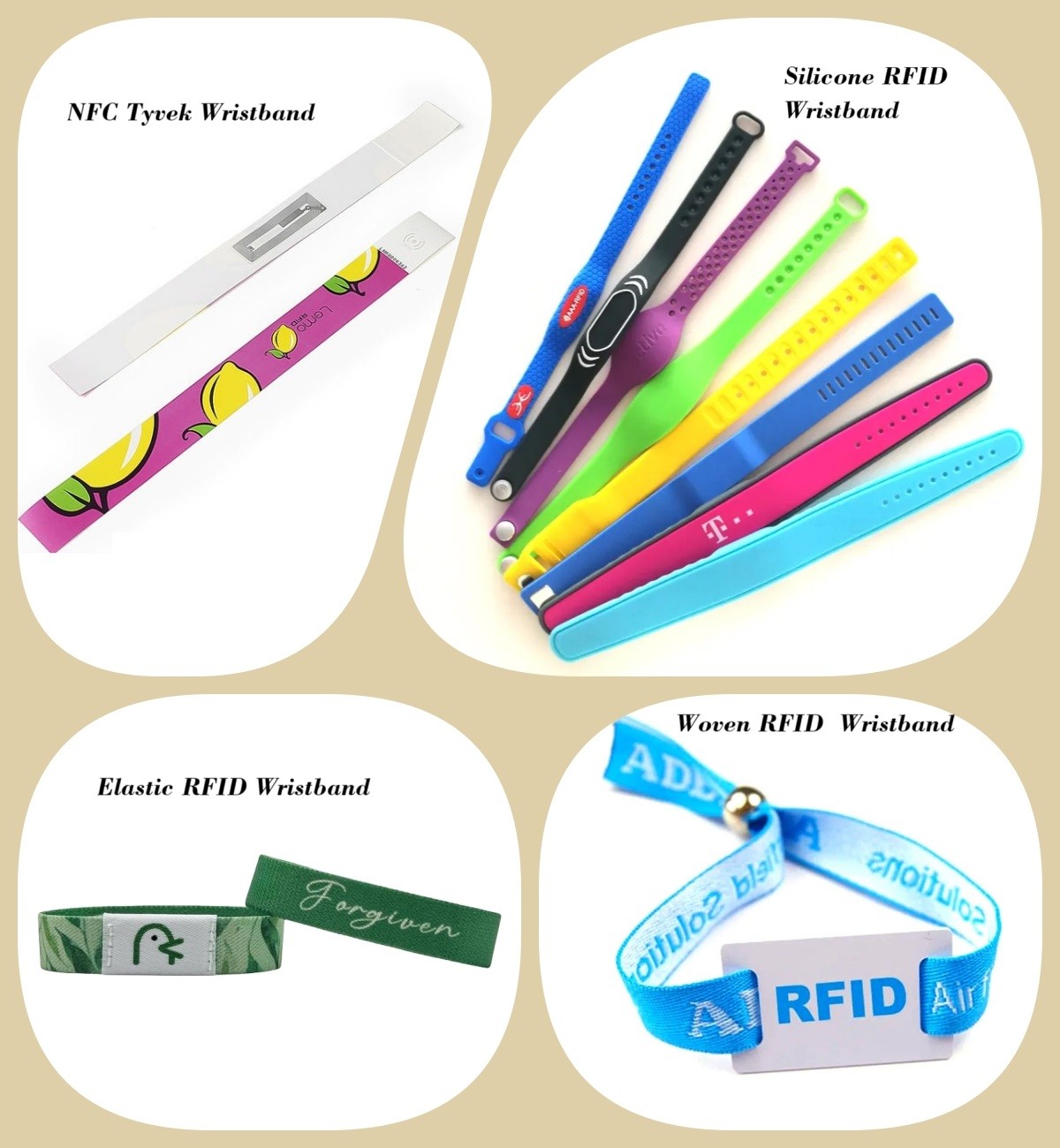 Elastic NFC Fabric Wristband RFID Chip Bracelet With Custom Logo