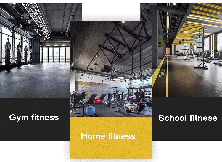 Black Rubber Flooring Roll for Non Toxic Gym Mat at Crossfit Fitness Sport Place