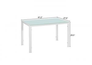 China White 52.91lb 20×70×75cm Tempered Glass Dining Table on sale