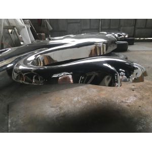 Lion Embossed Stainless Steel Large Garden Animal Statues 316 Polished