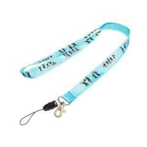 Quality Satin Ribbon Dye Sublimated Lanyards Heat Transferred Process With Metal Hooks for sale