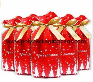 China Biodegradable CPE Drawstring Christmas Gift Bags on sale