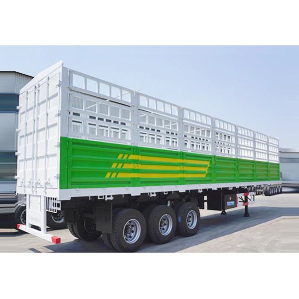 4 Axle Load 40 Tons Shipping Fence Semi Trailer Mechanical Suspension