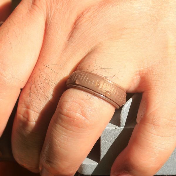 Sports Mens Silicone Ring Breathable Step Edges 8mm for Wedding Engagement