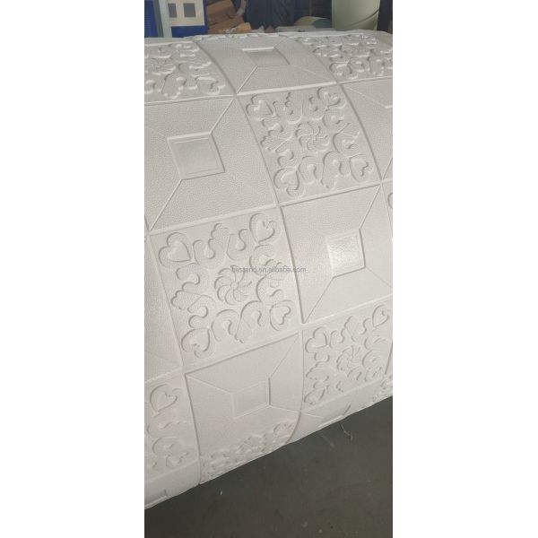 Geometric 3D PE Foam Wallpaper Green Waterproof Self Adhesive 3D Foam Wall Stickers