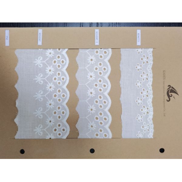 OEM Cotton Embroidered Lace Fabric Multifunctional Semitransluscent Guipure