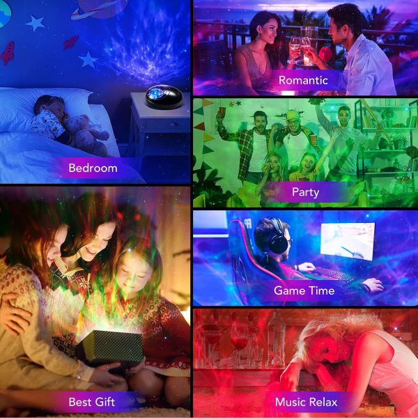 Creative Dinosaur Egg LED Star Galaxy Projector Night Light Ocean Wave Star Light Projector Speaker Lamp For Kids Adults