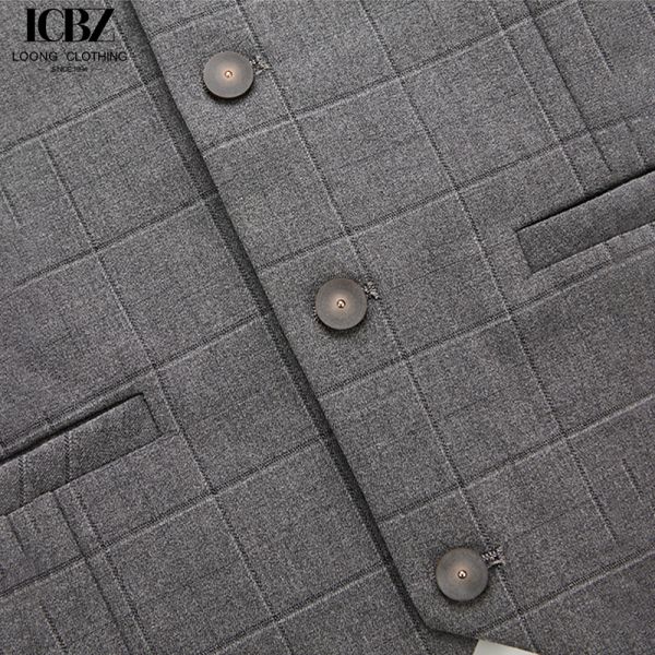 Casual plaid trendy Korean style formal vest business slim vest wedding groomsmen suit vest