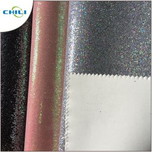 Quality Wholesale New Design Pu Rexine Mesh Glitter Fabric Price for sale