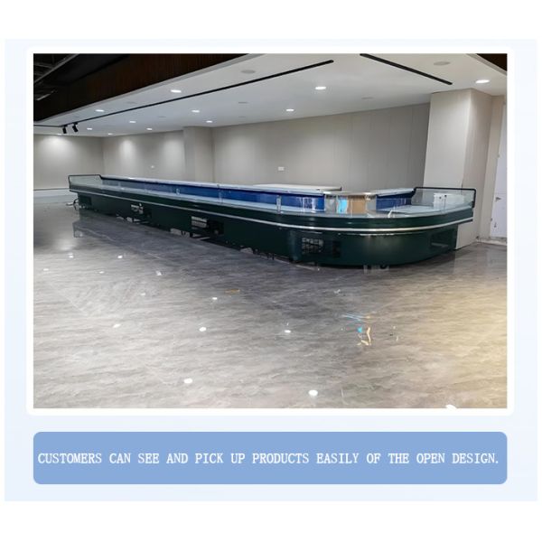 Commercial Deli Display Fridge , Freestanding Butchery Display Freezer For Meat Shop