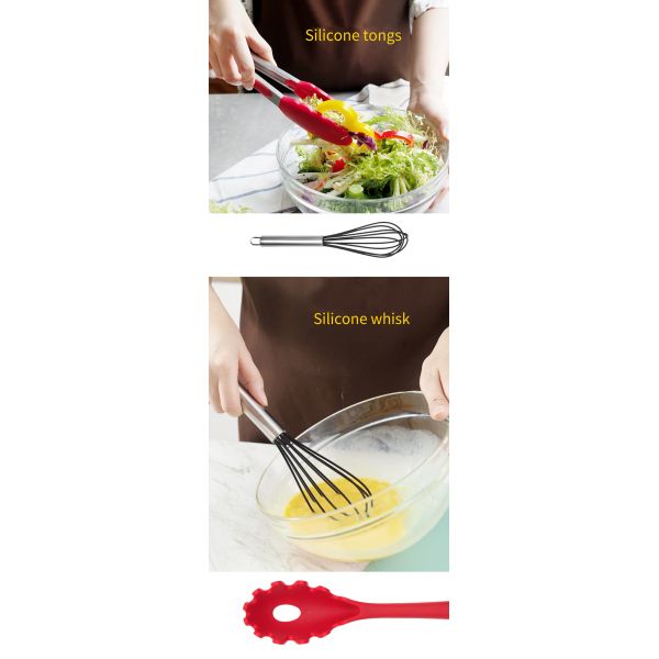 Lightweight Fadeless 10 Piece Silicone Kitchen Utensil Set