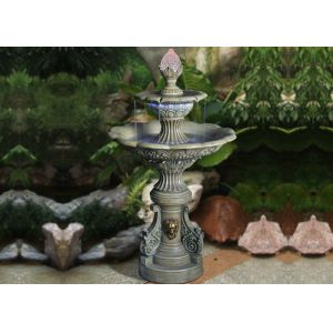 Two Tiers Lion Small Outdoor Water Fountain
