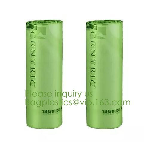 64 Gallon compostable trash bag biodegradable garbage bag, 0.9 Mil, 47"W x 60"H,cornstarch made 100% eco friendly direct