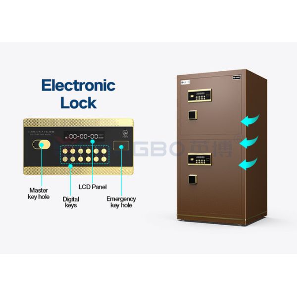 Double Door Electronic Lock Office Safe Box Dual Alarm YB/N7-120D