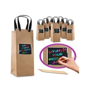 Brown Biodegradable Wine Bottle Paper Bags