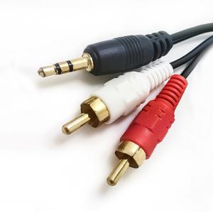 Quality 24K Gold Plated 3m RCA Stereo Cable 3.5 Mm To 2 RCA Audio Cable for sale