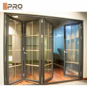 Quality Aluminum Frame Folding Glass Doors Thermal Break Aluminium System Design folding door bi fold shower door FOLD BATHROOM for sale