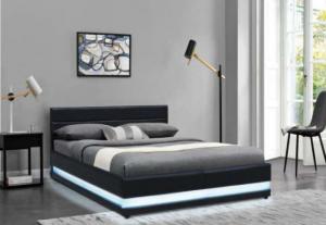 China Modern Bsci Led Upholstered Bed Full Queen Size Platform With Headboard on sale