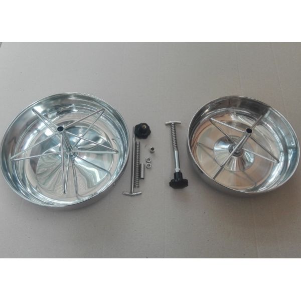 Different Size Gray Color Pig Self Feeder , Round Metal Swine Self Feeders