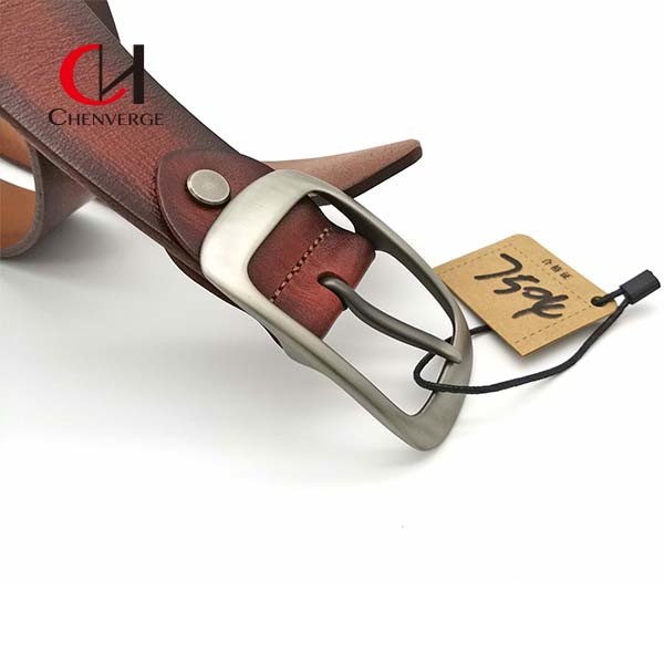 ODM Multicolor Genuine Leather Brown Belt With Pin Buckle Wear Resistant