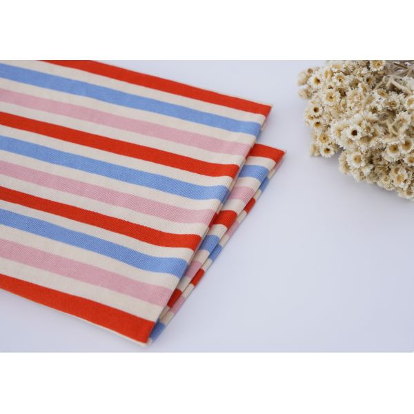 Low Shrinkage Jersey Cotton T Shirt Fabric Yarn Dye Long Sleeved Shirt Fabric