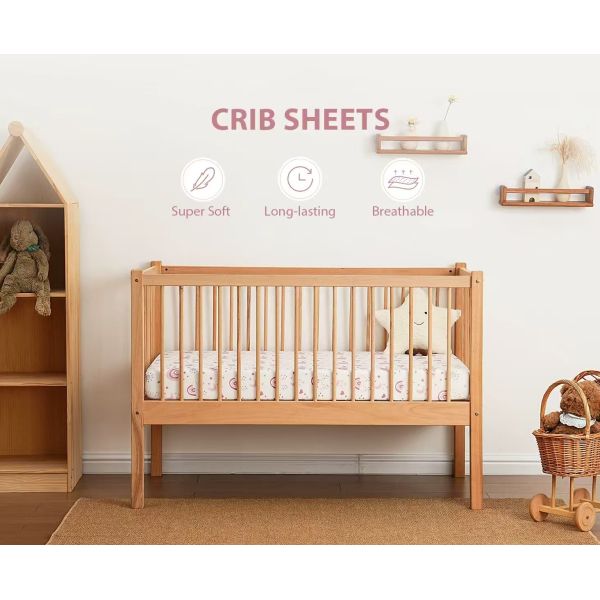 3 Pack Microfiber Baby Crib Sheets 52x28 or 38x26 Inches