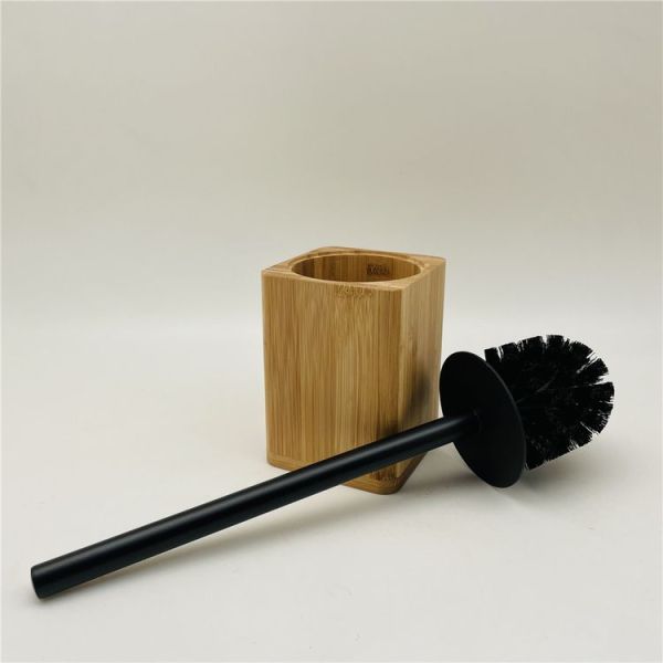 square rounded corners Bamboo Bathroom Accessories toilet accessories set natural color