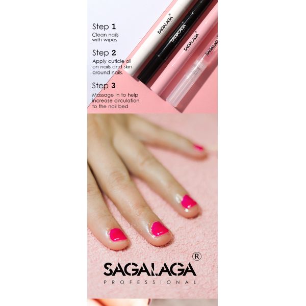 Nail Treatment Cuticle Revitalizer Oil SAGALAGA Custom Black Bottle with Brush and Mango Private Label Pen MSDS Certified