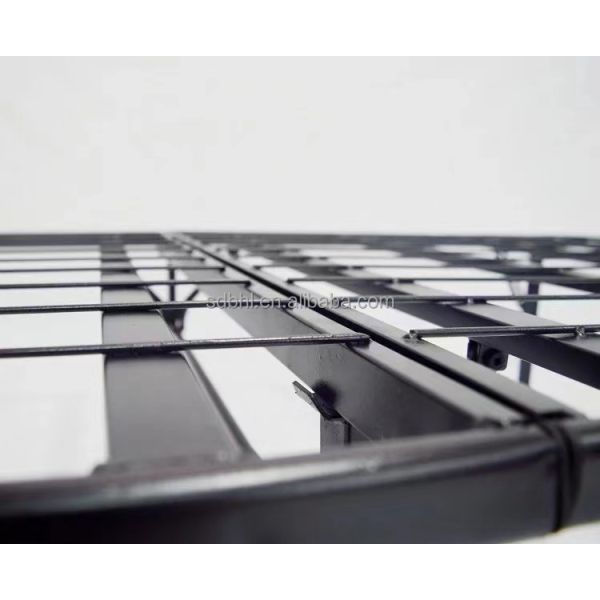 Affordable Black Steel Frame King Size Bed Frame with Coastal Design Style