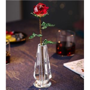 Quality Crystal Rose Gifts With Vase for sale