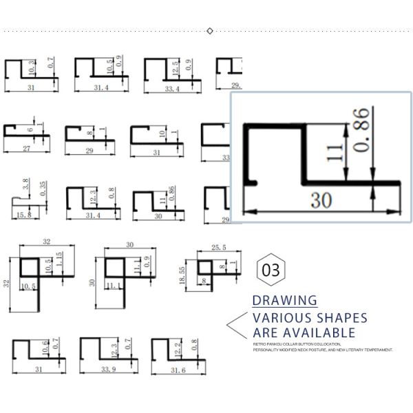TUV Box Edge Aluminum Tile Trim , 10.5mm Ceramic Tile Metal Edge Strips