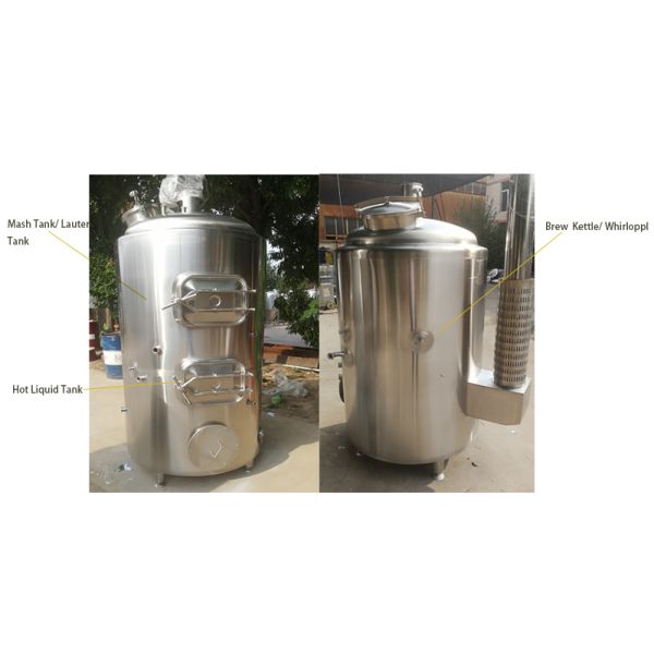 High Efficiency Mash Tank Brewhouse Equipment , Thick 500L Brewpub Equipment