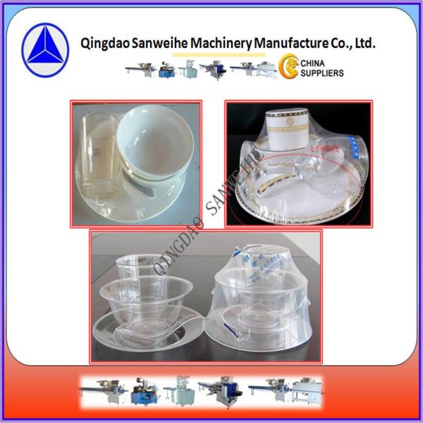 PLC Control Automatic Shrink Packaging Machine Swd 2000 Tableware Packaging