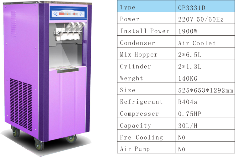 Economical Oceanpower Soft Ice Cream Machine/Frozen Yogurt machine.Imported compressor