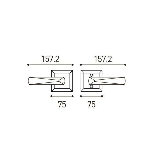 Amertop brass Privacy Lever Door Handle for Bedroom Bathroom, Reversible for Left Right Handed Doors