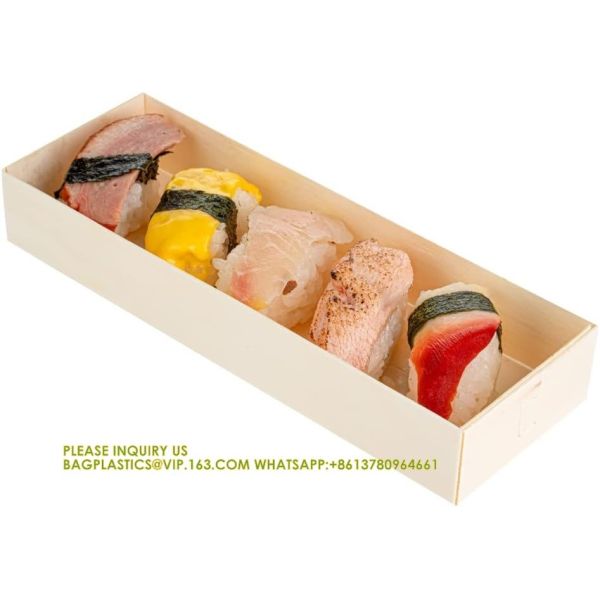 14 Ounce Compostable Food Containers, Square Wooden Bento Boxes Flare, Grease Resistant, Natural Poplar To Go Boxe