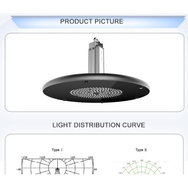 IP65 Industrial High Bay LED Lights UFO Shape 120lm/W With Meanwell Driver