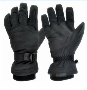 China winter gloves outdoor gloves ski gloves mountain gloves black color adults size nylon fabric on sale