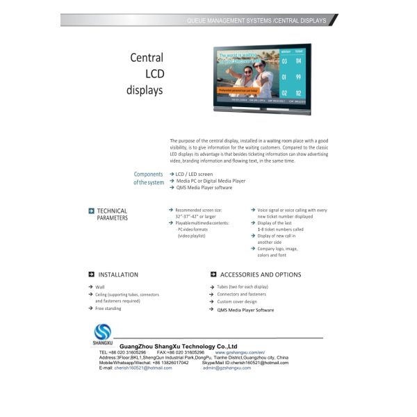 Token Number Central LCD displays with Advertising Video for Queue Management System