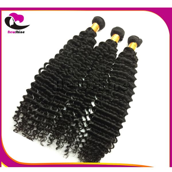 Africa Hot Unprocessed 100% Brazilian Virgin Hair Weavon Premium Quality New Deep Wave With Middle Part Closure