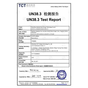 Shenzhen Mottcell New Energy Technology Co., Ltd. Certifications