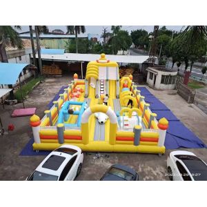 Quality Yellow Duck With Big Slides And Bouncy Jumping Inflatable Castle for sale