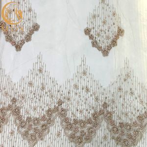Quality Special Occasions Handmade Beaded Sequined Embroidered Dress Lace Fabric for sale