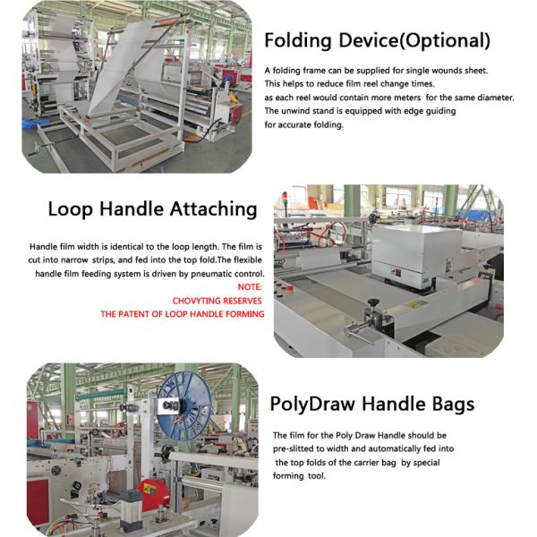 LDPE drawstring handle shopping bag making machine