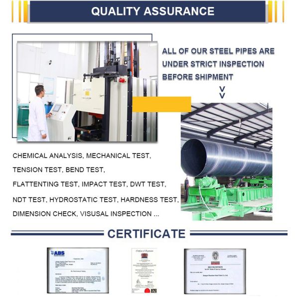 Api 5l Astm Welded Carbon SSAW Steel Pipe For Natural Gas And Oil Pipeline