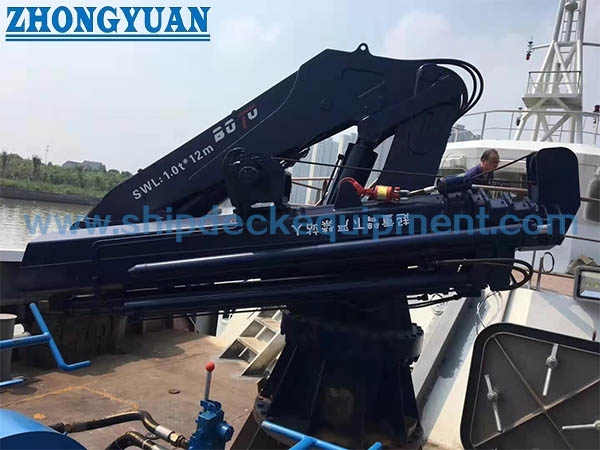 Hydraulic Full Knuckle Telescopic Boom Crane For Limit Deck Space Ship Deck Equipment