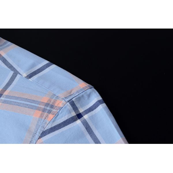 100% Cotton Plaid Western Fashionable Mens Shirts Half Long Sleeve Plus Size In Autumn